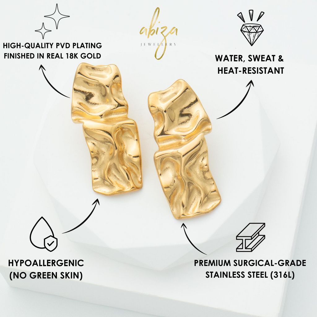 Crinkle Large Stud Earrings