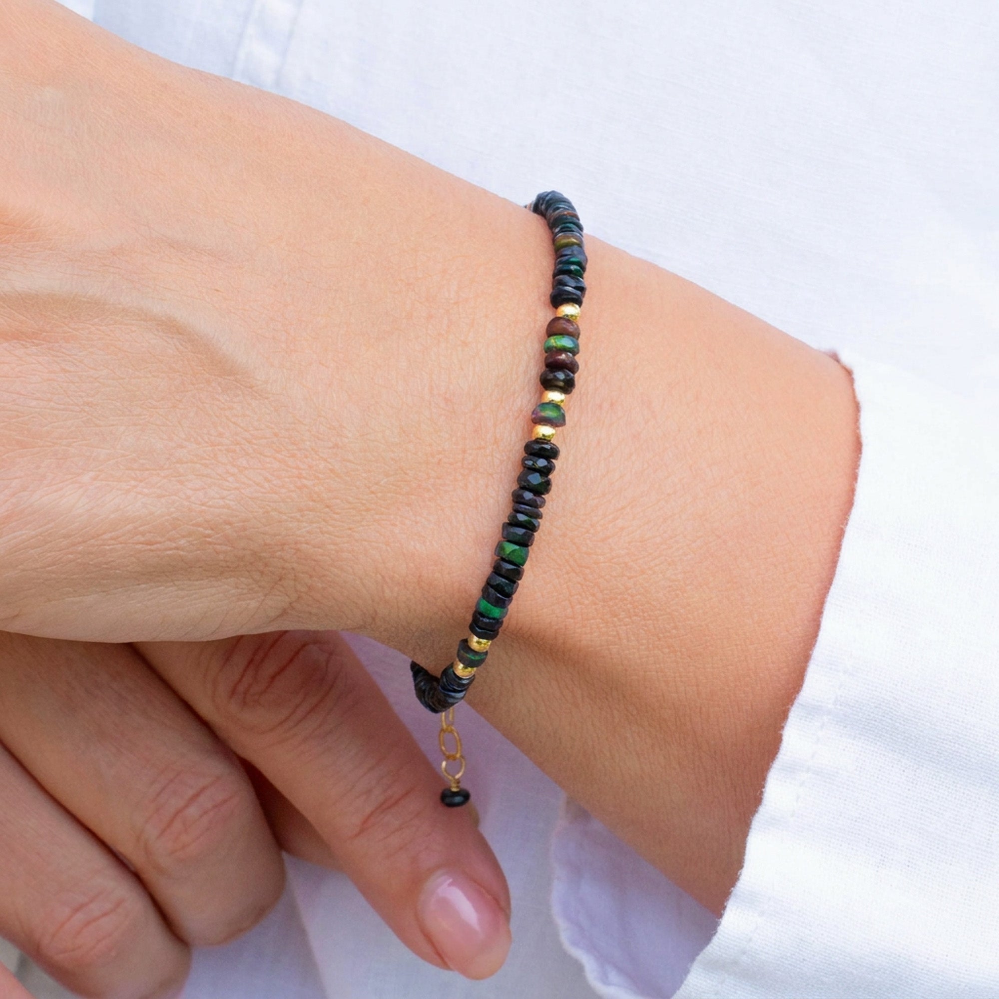 Real Black Opal Bracelet