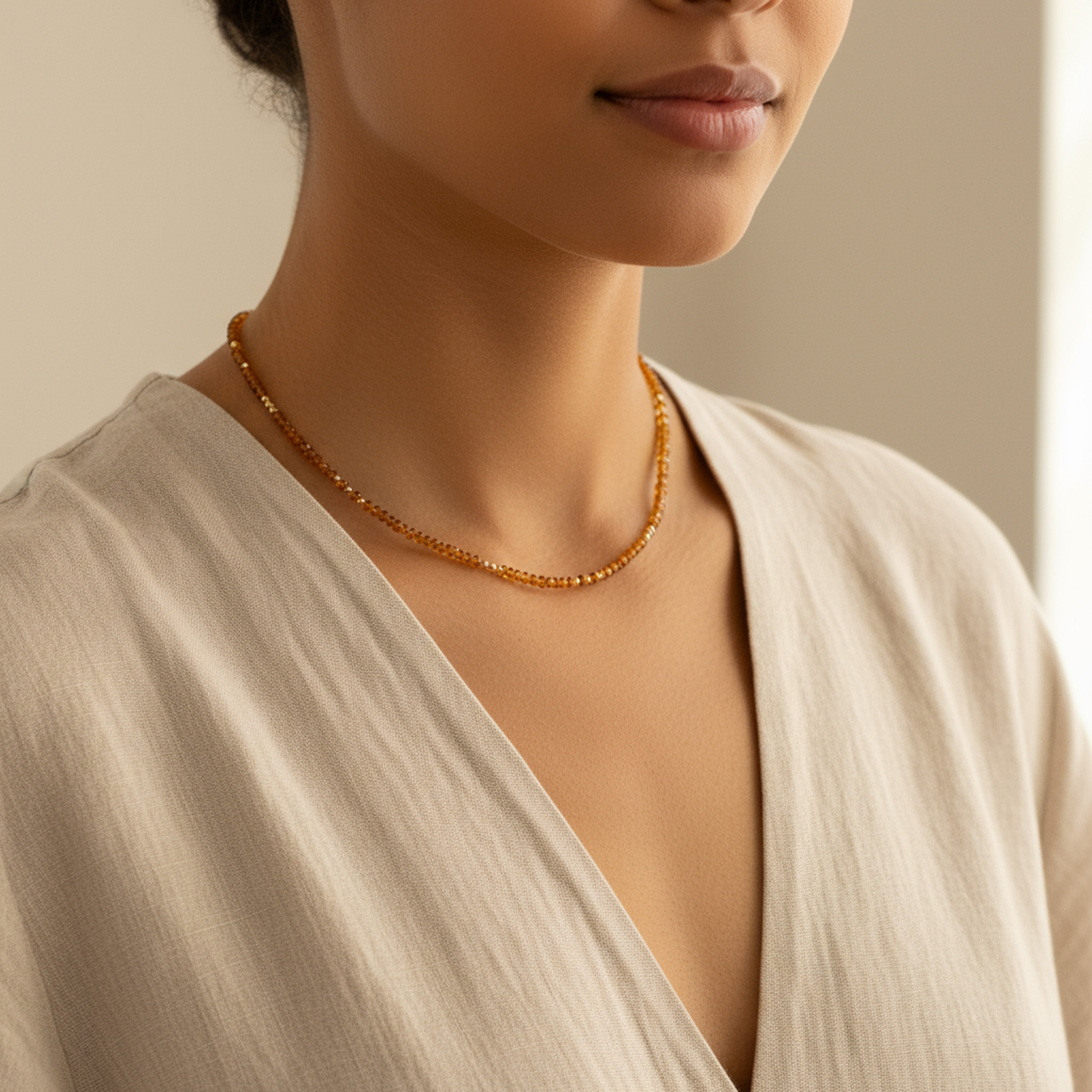 Beaded Citrine Necklace