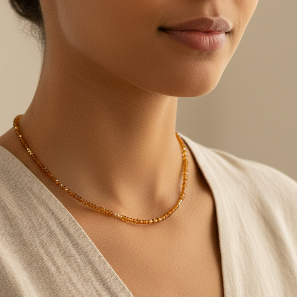 Beaded Citrine Necklace