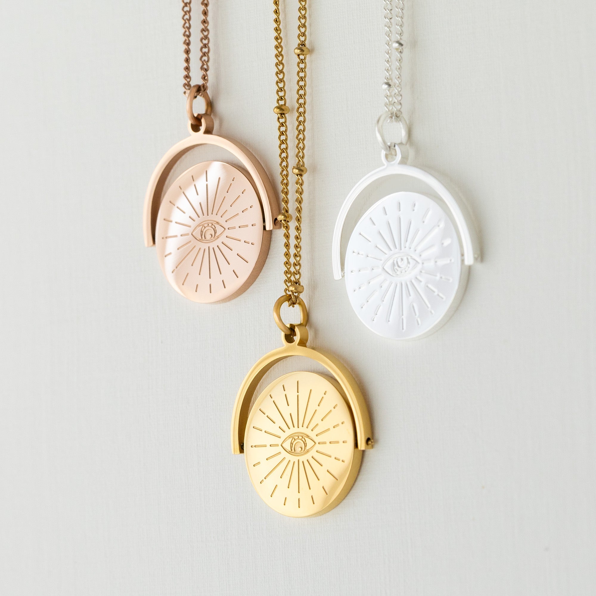 Evil Eye Spinner Pendant Necklace