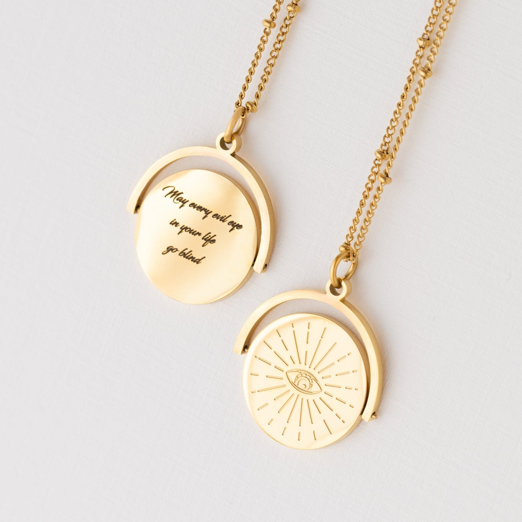 Evil Eye Spinner Pendant Necklace