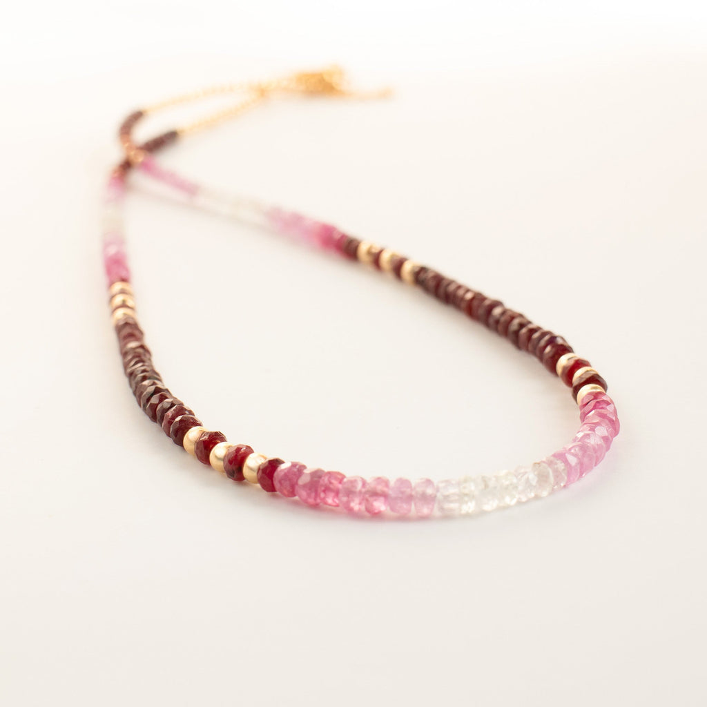 Ombré Ruby Bead Necklace