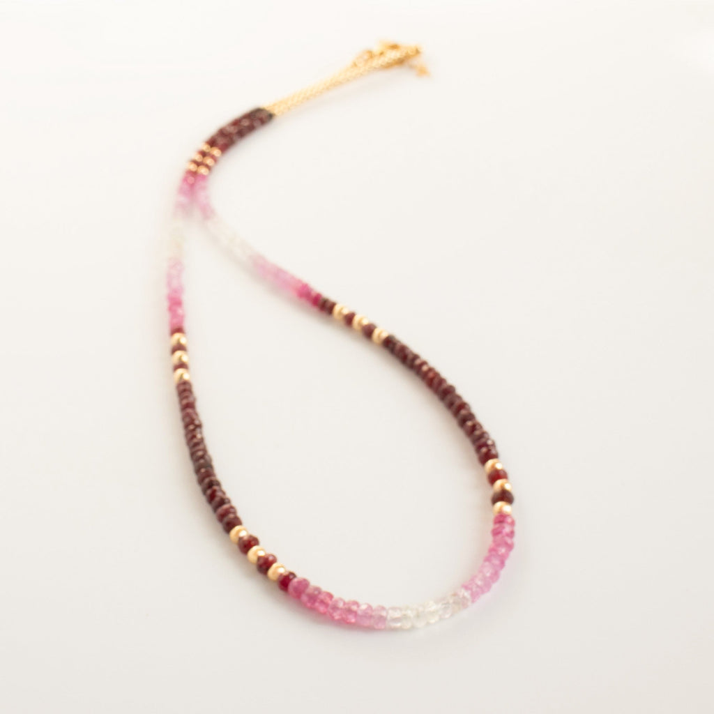 Ombré Ruby Bead Necklace