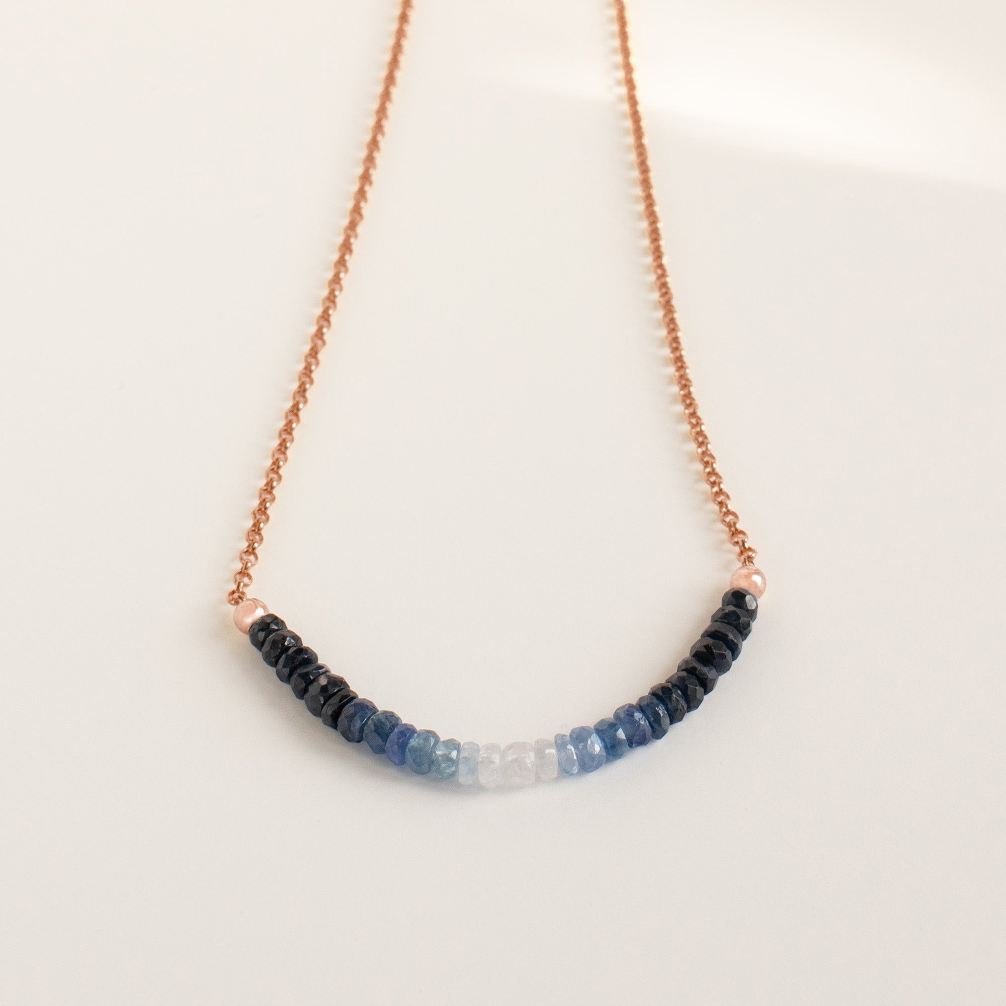 Sapphire Necklace Rose Gold 