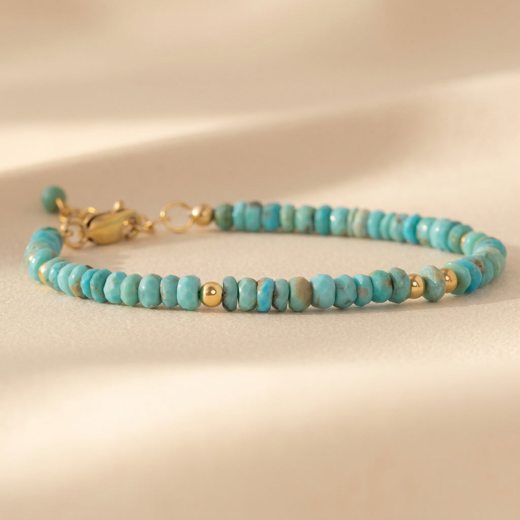 14K gold filled Arizona turquoise bracelet — handmade UK